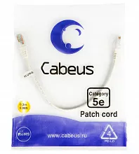 Патч-корд медный Cabeus PC-UTP-RJ45-Cat.5e-0.3m-WH 19" кабель 5e  белый