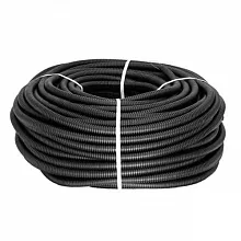 Труба ПНД гибкая гофр. d50мм, тяжёлая с протяжкой, 20м, цвет черный