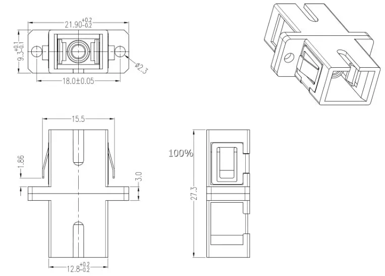 Hyperline FA-P11Z-SC/SC-N/BK-BL