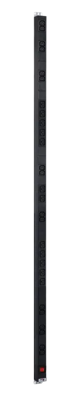 Вертикальный блок розеток Rem-16 с выкл., 16 IEC 60320 C13, 12 C19, вход C20 16A, алюм., 42-48U