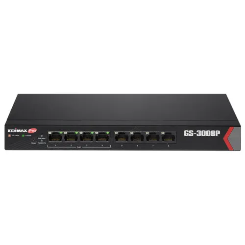 Коммутатор Edimax GS-3008P (1000 Base-TX (1000 мбит/с), Без SFP портов)