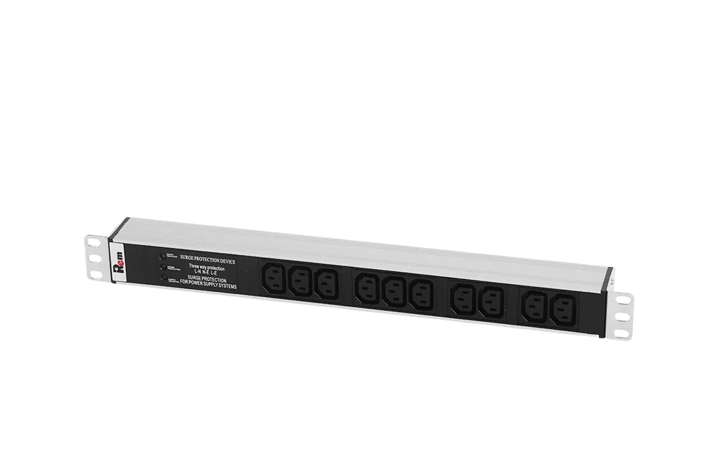 Блок розеток Rem-10 без шнура с фил. и инд., 10 IEC 60320 C13, вход IEC 60320 C14, 10A, алюм., 19"