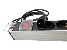 Блок розеток Rem-10 с выкл., 8 Sсhuko, 10 A, алюм., 19", шнур 1.8 м. IEC 60320 C14