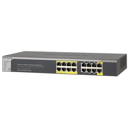 Коммутатор NETGEAR GS516TP-100EUS (1000 Base-TX (1000 мбит/с), Без SFP портов)