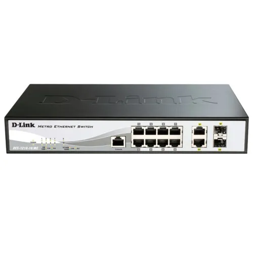 Коммутатор D-link DES-1210-10/ME/B (100 Base-TX (100 мбит/с), 2 SFP порта)