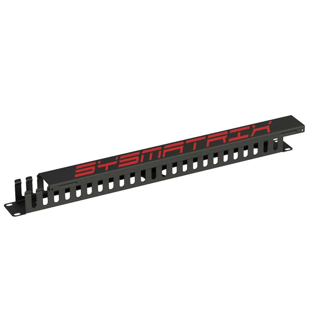 SYSMATRIX SA 0020.911 Кабельный органайзер 19" 1U с крышкой черный RAL9004