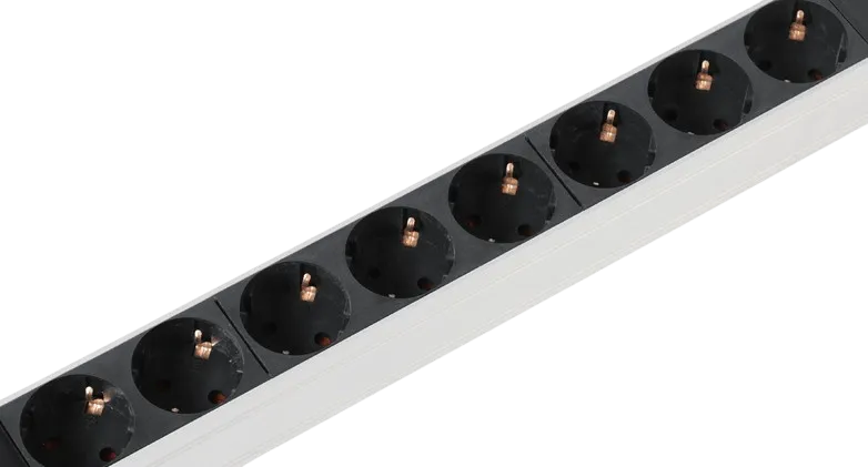 Вертикальный блок розеток Rem-16 с инд., 25 Schuko, 16A, алюм., 42-48U, шнур 3 м.