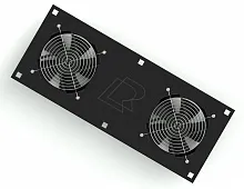 Универсальный блок вентиляторов на 2 модуля для серверного шкафа Rusrack черный