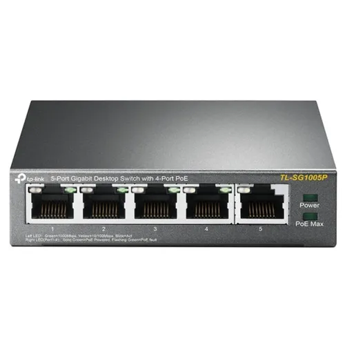 Коммутатор TP-Link TL-SG1005P (1000 Base-TX (1000 мбит/с), Без SFP портов)