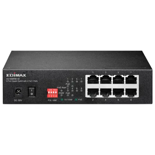 Коммутатор Edimax ES-1008PHEV2 (100 Base-TX (100 мбит/с), Без SFP портов)