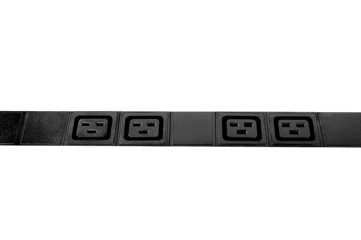 Вертикальный блок розеток Rem-16 с выкл., 16 IEC 60320 C13, 12 C19, вход C20 16A, алюм., 42-48U