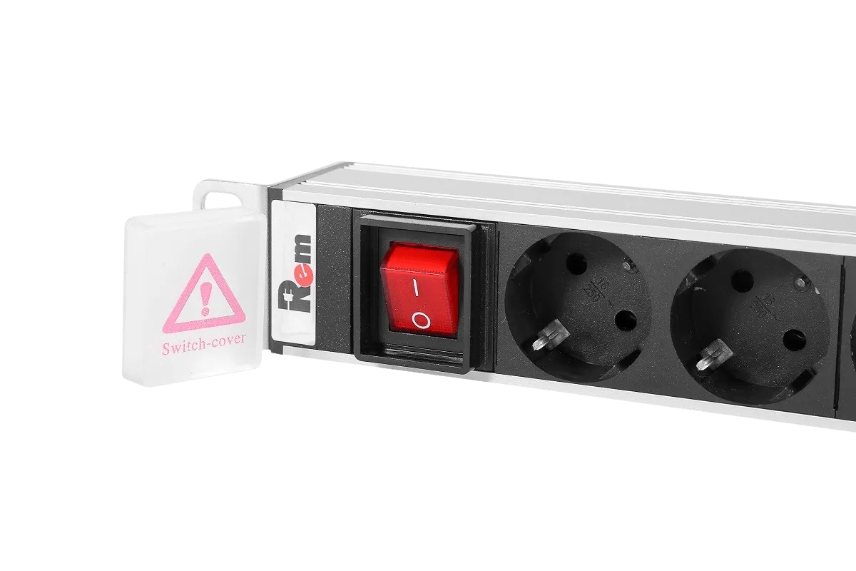 Вертикальный блок розеток Rem-16 с выкл., 15  Schuko, 10 C13, вход  IEC 60320 C20 16A, алюм., 42-48U