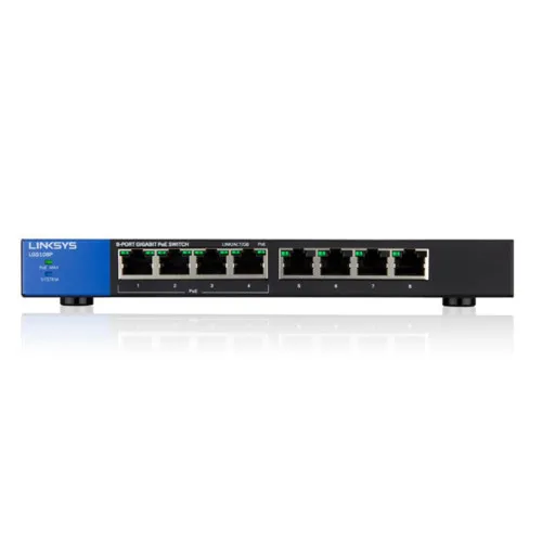 Коммутатор Linksys LGS108P-eu (1000 Base-TX (1000 мбит/с), Без SFP портов)