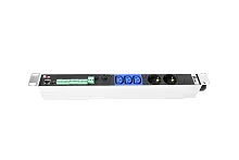 Упр. блок розеток с монит. Rem-MC1 2 S, 3 C13, 32A, алюм., 19", колодка