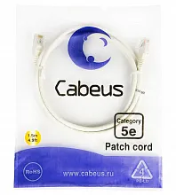 Патч-корд медный Cabeus PC-UTP-RJ45-Cat.5e-1.5m-WH 19" кабель 5e  белый