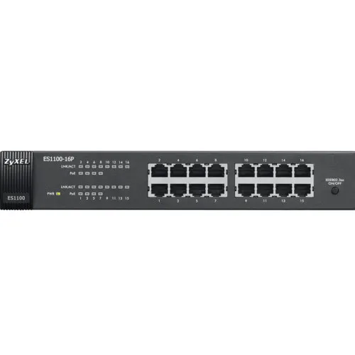 Коммутатор Zyxel ES1100-16P (100 Base-TX (100 мбит/с))