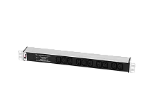 Блок розеток Rem-10 без шнура с инд., 10  IEC 60320 C13, вход IEC 60320 C14, 10A, алюм., 19"