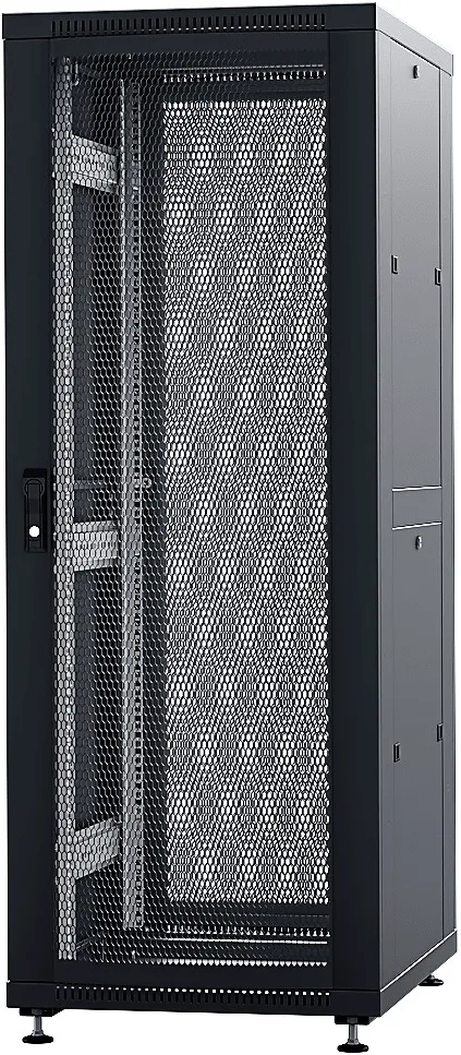 RUSRACK RSRO-47.6.10-PP.9005М Шкаф напольный 47U 600x1000х2209мм (ШхГхВ) телекоммуникационный 19", передняя дверь перфорированная - задняя дверь перфорированная, цвет черный (RAL9005М)