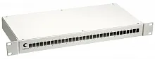 Кросс бокс оптический 19" на 32 SC (LC duplex) со сплайс пластиной и КДЗС (без пигтейлов и проходных адаптеров) Cabeus