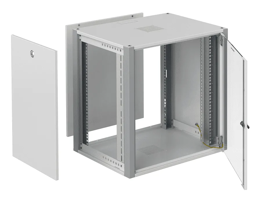 SYSMATRIX WP 6609.710 Шкаф телекоммуникационный настенный 19" 9U 600x600x450mm (ШхГхВ) дверь стекло, цвет серый (RAL /RAL7000)
