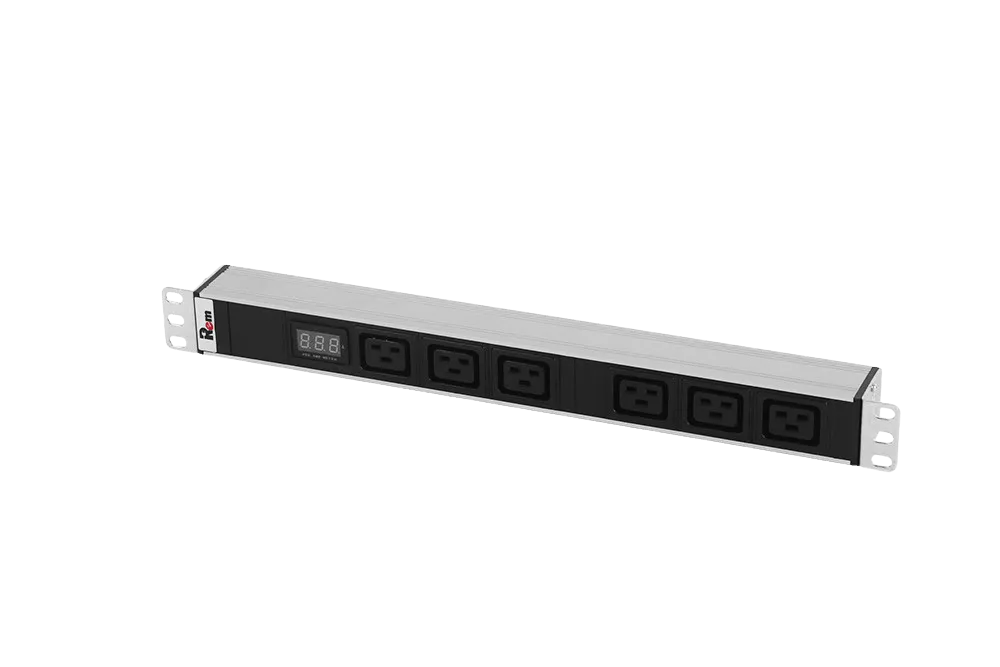 Блок розеток Rem-32 с амп., 6 IEC 60320 C19, 32А, алюм., 19", колодка