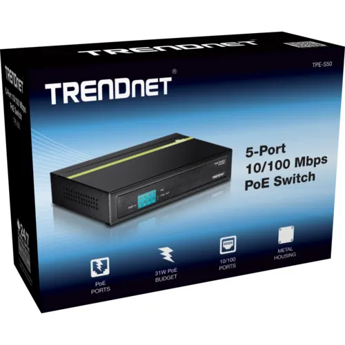 Коммутатор TrendNet TPE-S50 (100 Base-TX (100 мбит/с), Без SFP портов)