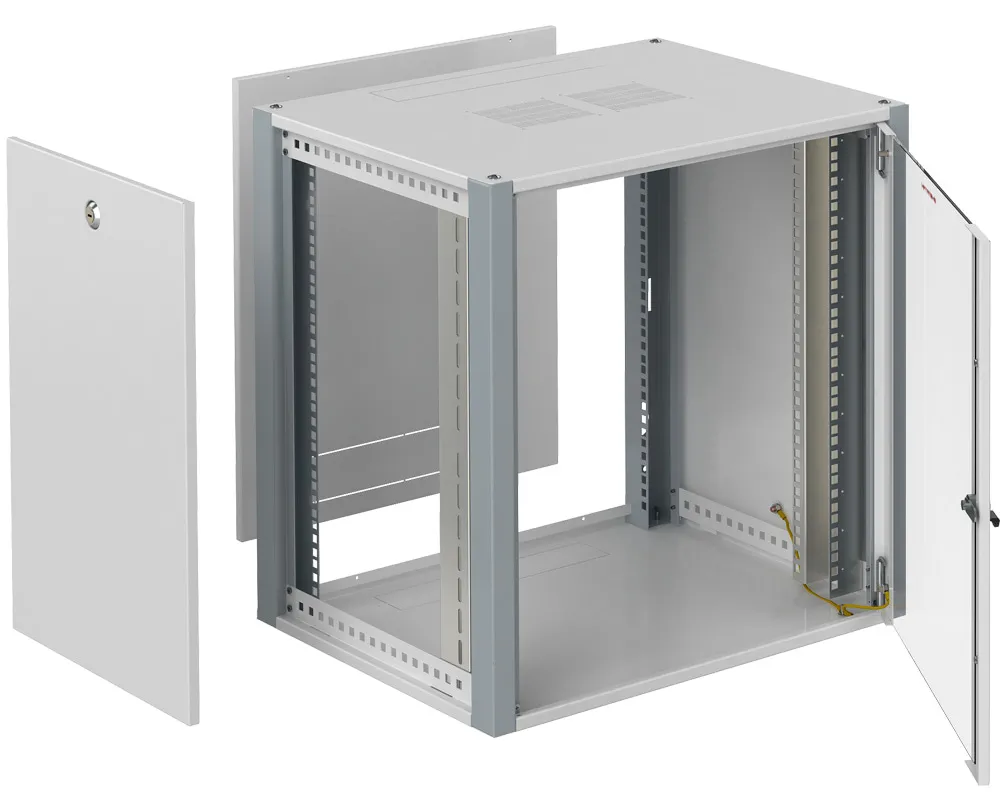 SYSMATRIX WP 6615.710 Шкаф телекоммуникационный настенный 19" 15U 600x600x720mm (ШхГхВ) дверь стекло, цвет серый (RAL 7035/RAL7000)