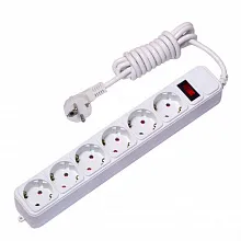 Сетевой фильтр 6*5м 16А/3,2кВт с выкл. c/з ПВС 3х1,0 Блокбастер XL EKF