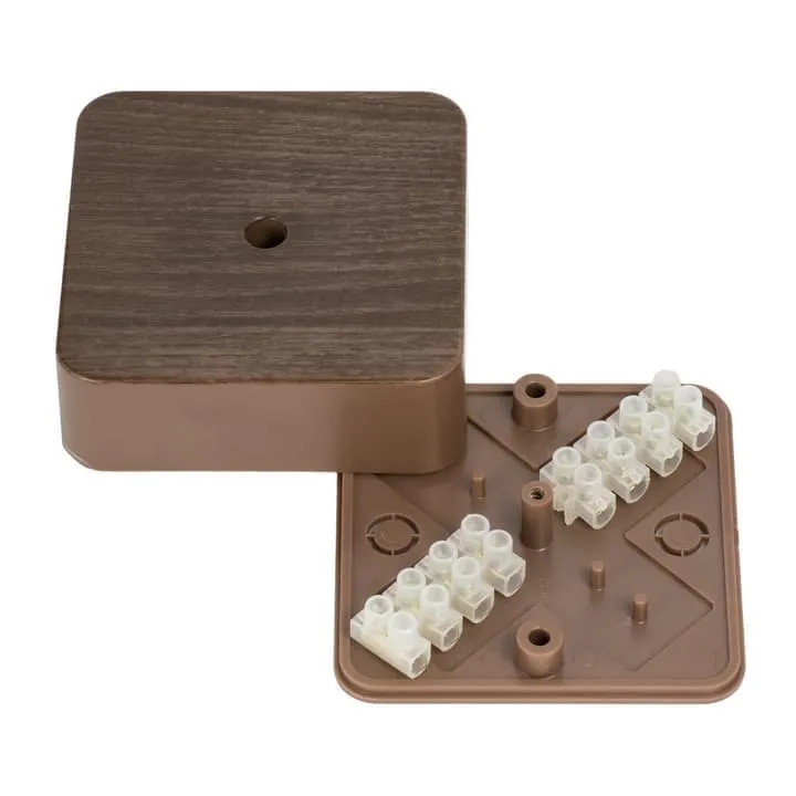 Коробка разветвительная КМР-030-030кг (75х75х26) с клеммником тёмн. дер. EKF