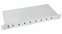 Кросс бокс оптический 19" на 8 ST(FC) со сплайс пластиной и КДЗС (без пигтейлов и проходных адаптеров) Cabeus