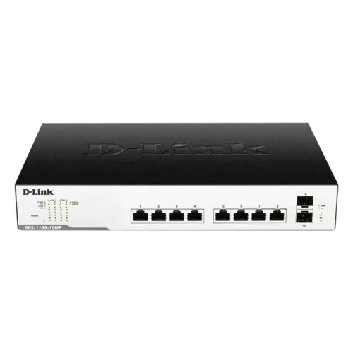 Коммутатор D-link DGS-1100-10MP (1000 Base-TX (1000 мбит/с), 2 SFP порта)