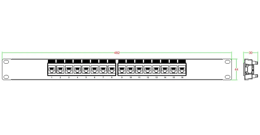 Hyperline PP3-19-16-8P8C-C5E-110D