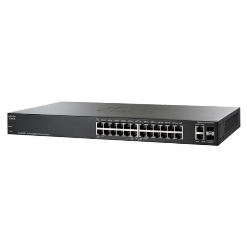 Коммутатор Cisco SG250-26HP SG250-26HP-K9-EU (1000 Base-TX (1000 мбит/с), 2 SFP порта)