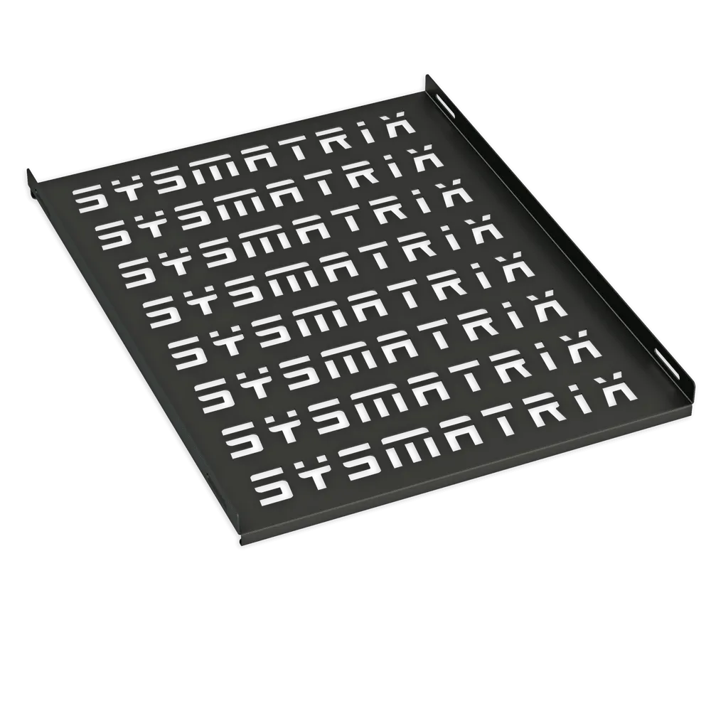 SYSMATRIX SH 6002.900 Полка 19" стационарная перфорированная глубиной 420 мм для напольных и настенных шкафов глубиной 600 мм, цвет черный (RAL 9004)