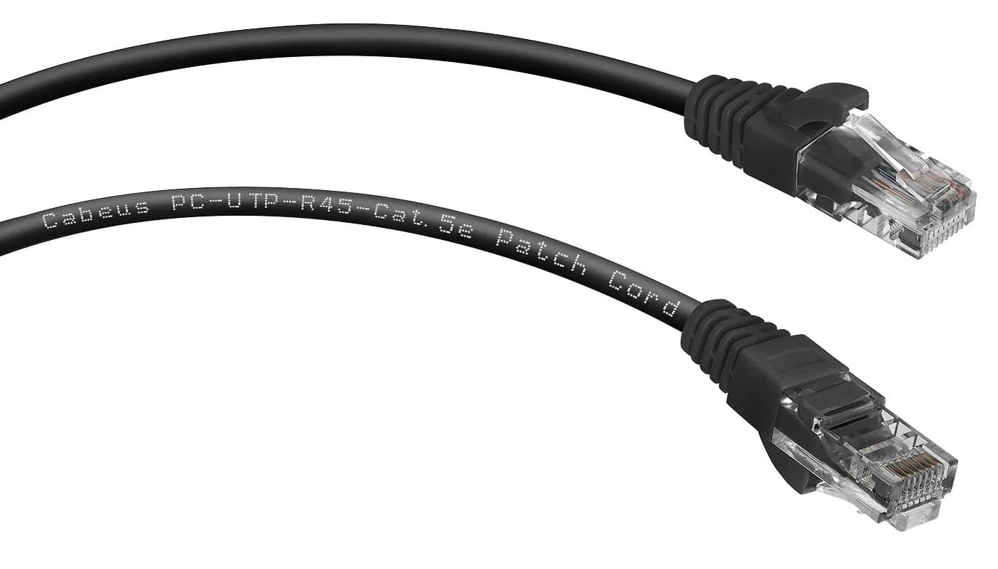 Cabeus PC-UTP-RJ45-Cat.5e-1m-BK
