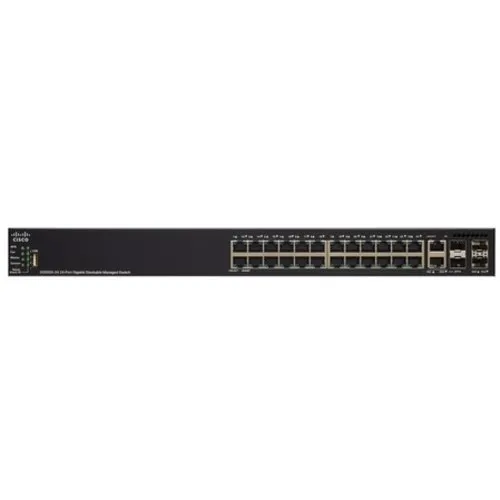 Коммутатор Cisco SG550X-24MPP SG550X-24MPP-K9-EU (1000 Base-TX (1000 мбит/с), 2 SFP порта)