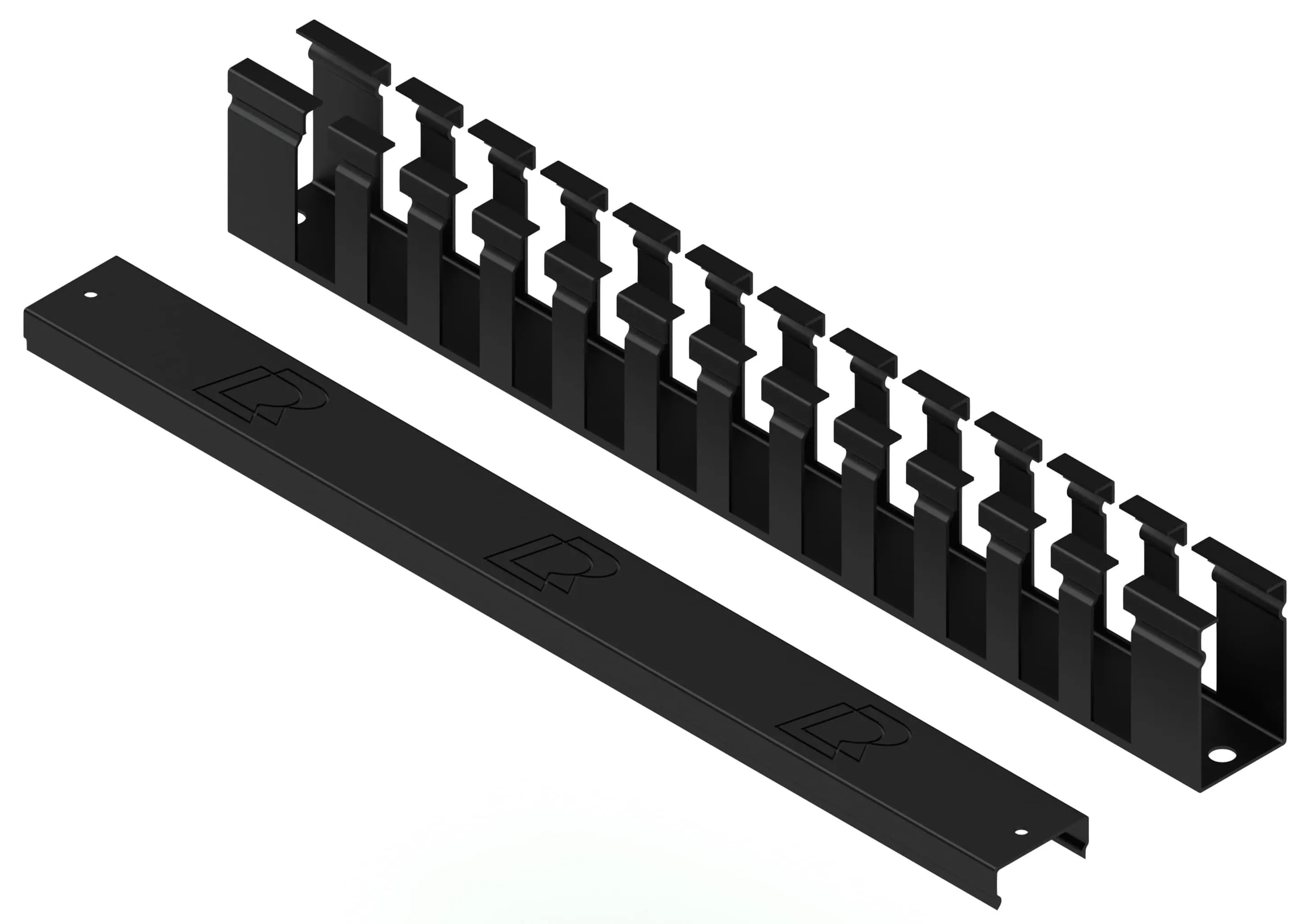 Кабельный организатор горизонтальный с крышкой, 19", 1U, черный RUSRACK