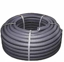 Труба гофр. FRHF  с зондом d63мм (15м.) черная Plast EKF