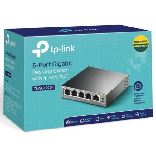 Коммутатор TP-Link TL-SG1005P (1000 Base-TX (1000 мбит/с), Без SFP портов)