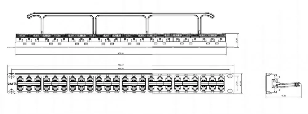 Hyperline PPHD-19-48-8P8C-C5E-SH-110D