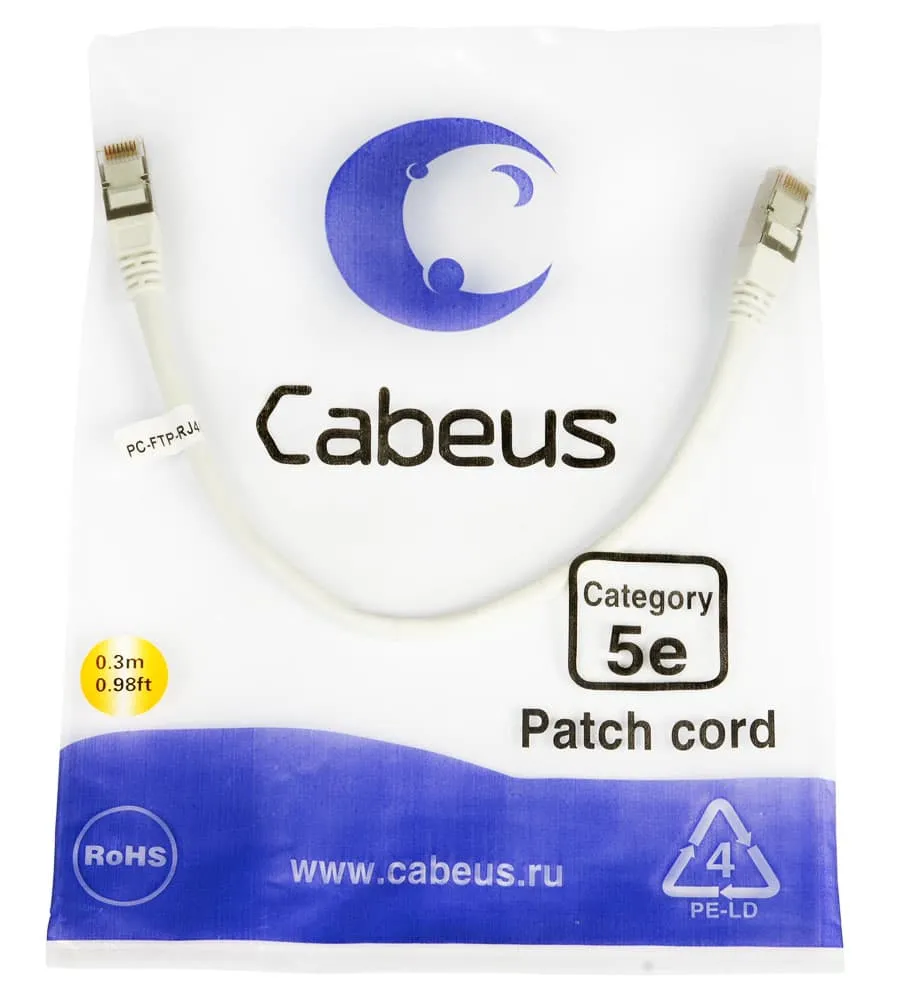 Cabeus PC-FTP-RJ45-Cat.5e-0.3m