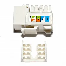 Модуль Keystone Cabeus KJ-RJ45-Cat.5E 19" кабель 5e  белый
