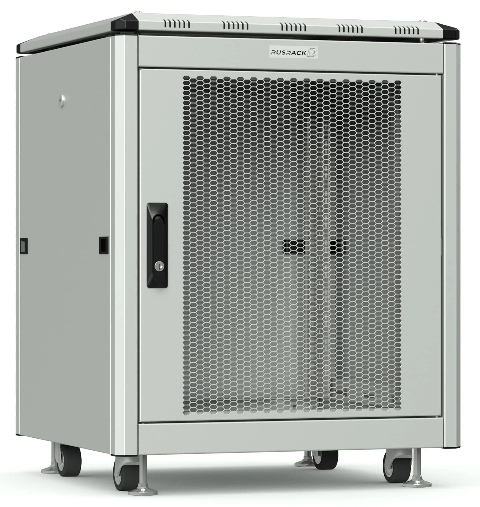 RUSRACK напольный 12U 600х600, перф. дверь