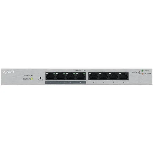 Коммутатор Zyxel GS1200-8HP GS1200-8HP-EU0101F (1000 Base-TX (1000 мбит/с), Без SFP портов)