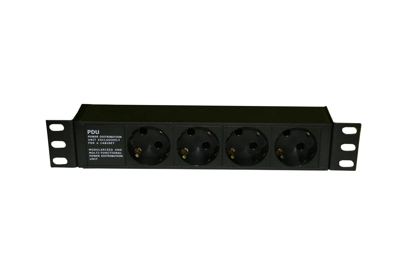 Hyperline SHE10-4SH-IEC Блок силовых розеток