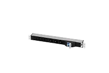 Блок розеток Rem-32 с авт., 3 Sсhuko, 5 IEC 60320 C13, 32А, алюм., 19", колодка