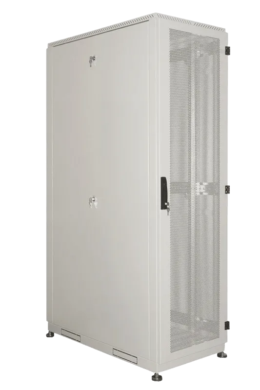 Шкаф серверный напольный 45U (800 × 1200) дверь перфорированная, задние двойные перфорированные