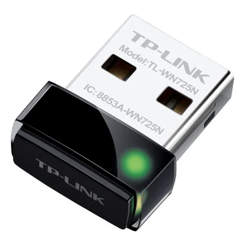 Аксессуар для сетевого оборудования TP-Link TL-WN725N(RU), Беспроводной Nano USB-адаптер, скорость до 150 Мбит/с (Wi-Fi USB-адаптер)