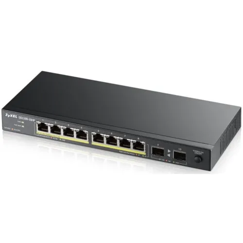 Коммутатор Zyxel GS1100-10HP GS1100-10HP-EU0101F (1000 Base-TX (1000 мбит/с), 2 SFP порта)