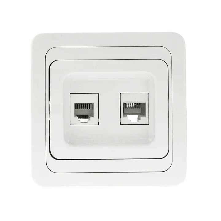 Лондон Розетка RJ-45+Phone белая EKF